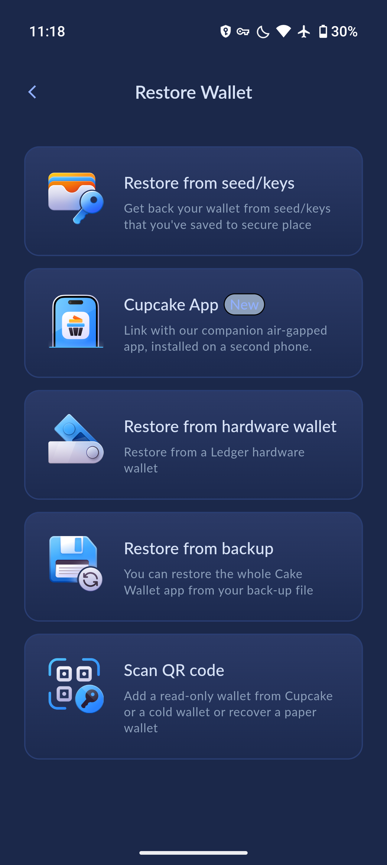 Choose a restore option