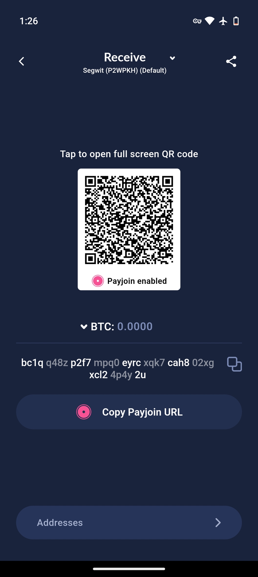 Receive w/ Payjoin