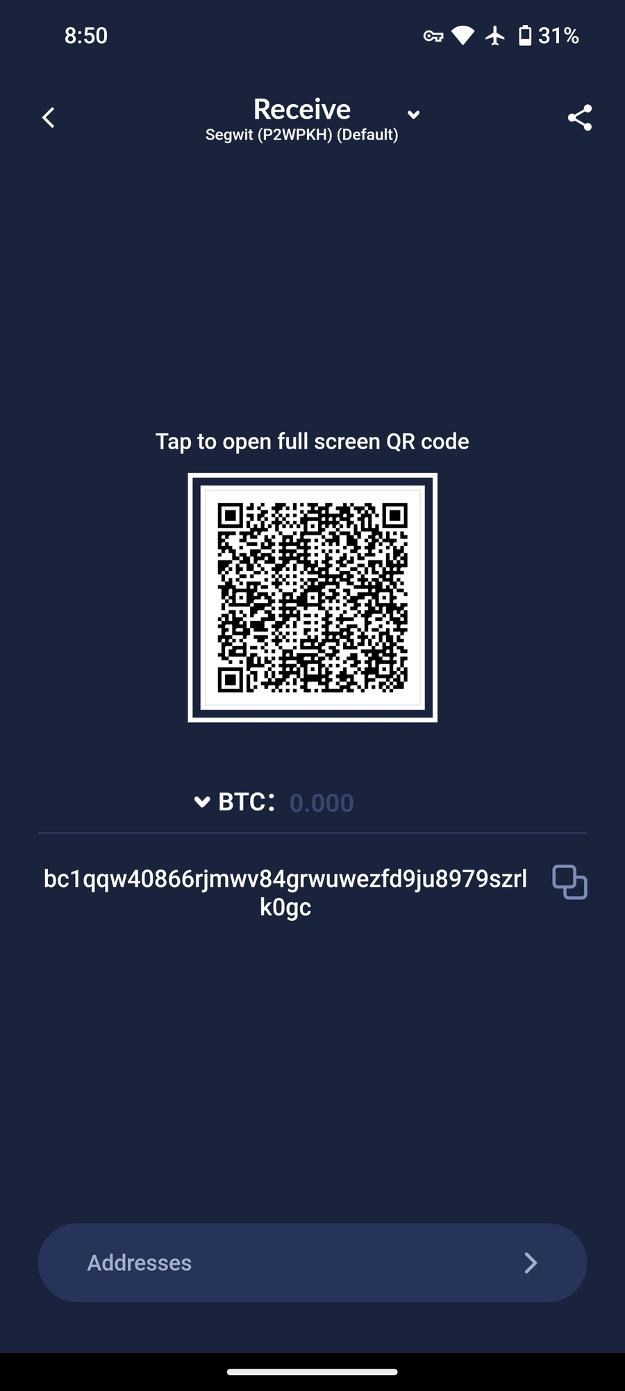 Click current address type